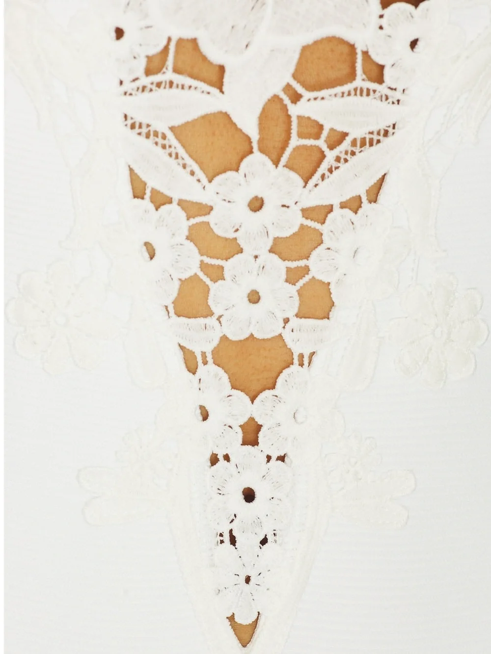 For Love & Lemons White Lace-Trim One-Piece Swimsuit